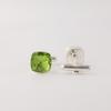 Natural Peridot Gemstone 925 Sterling Silver Handmade Jewelry Cushion Cut Cufflink 1" For Men's Shirt CL-9-9