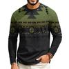 Men's Round Neck Raglan Long Sleeve Casual T-Shirt