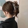 Silver Textured Metal Shark Hair Claw - Women's Stylish Updo Clip Accessory