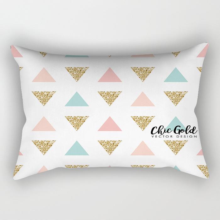 Ins Pink Geometric Waist Pillow Case Car Sofa Pillow Cushion Cover Pillow Case Pillow Case Pillow Case