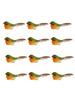 12/1PS Artificial Feather Robin Bird Ornament Christmas Tree Decoration Craft Valentine's Day Wedding Home Outdoor Yard Ornament