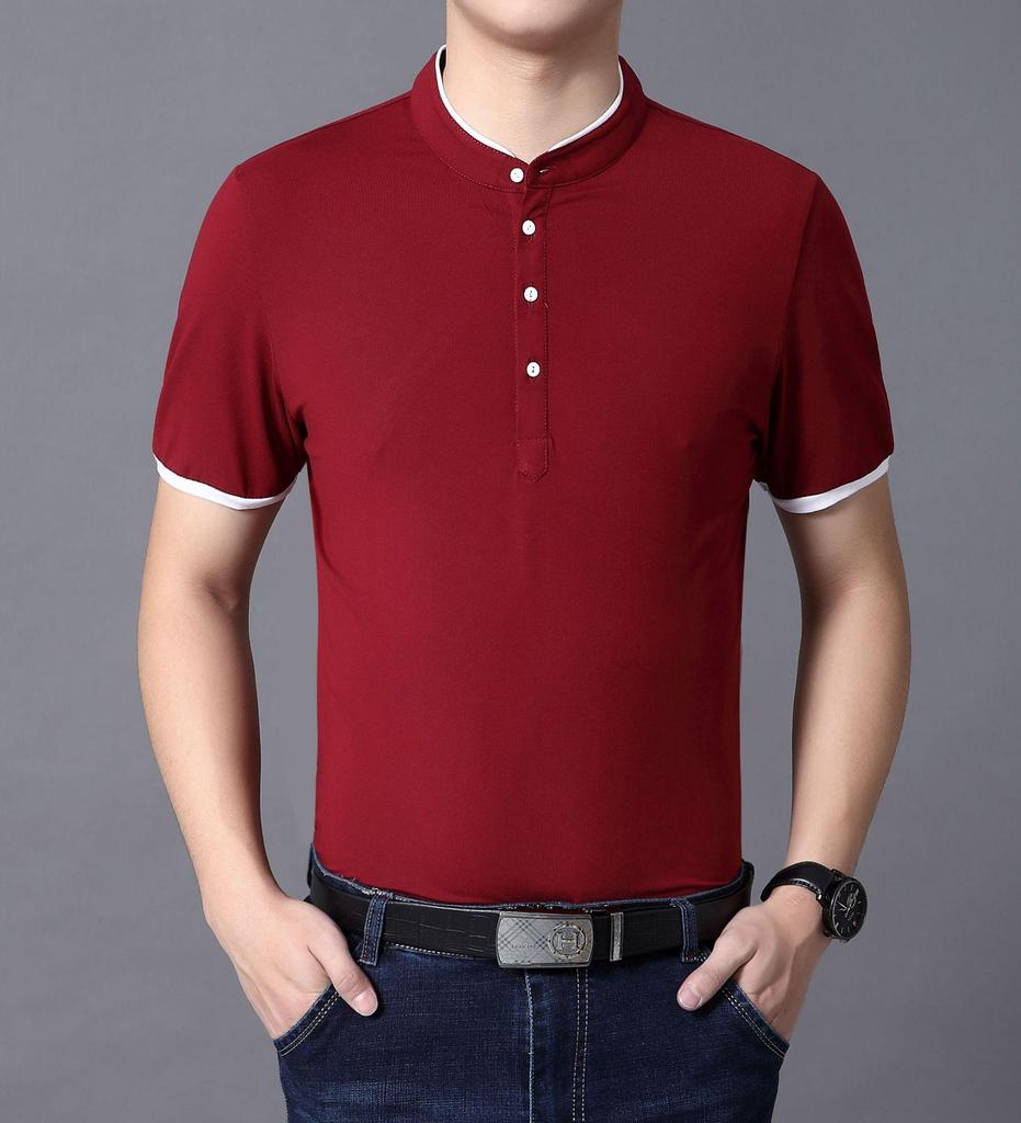 Men's Round Neck Cotton Casual T-Shirt - Solid Color Summer 2025