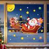 Santa Claus Sleigh Reindeer Decorative Stickers Electrostatic Glass Festive Scene Atmosphere Decoration Window Decorations