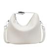 Simple lychee pattern portable crescent bag women's summer new simple casual shoulder bag crossbody bucket bag