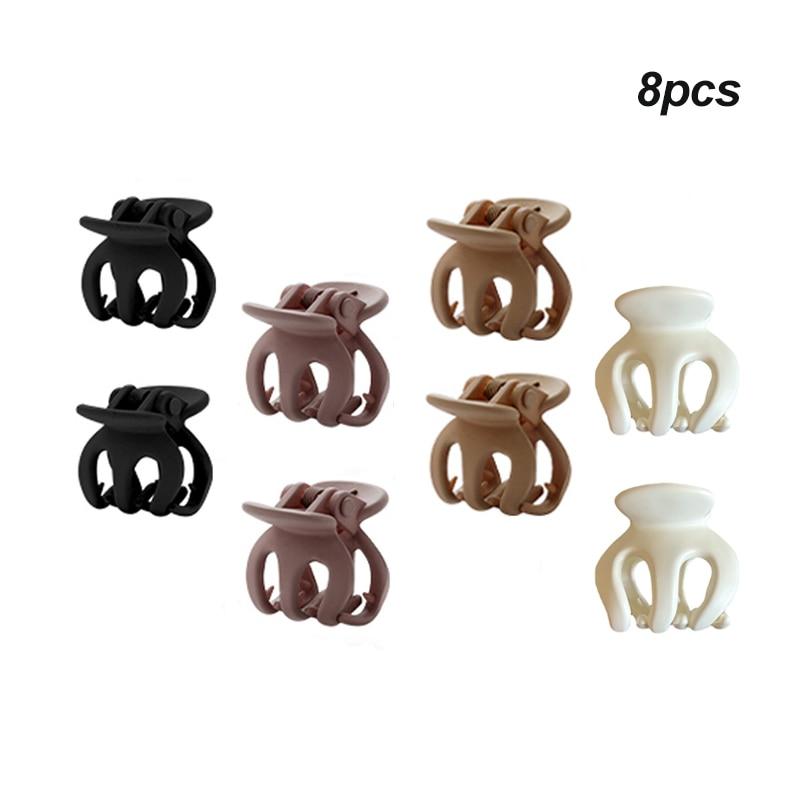 

8pcs Ponytail Fixed Artifact Geometry Solid Colorr Clip Hairpin Barrettes Women Girl Accessories Headwear Hair Claw Wholesale