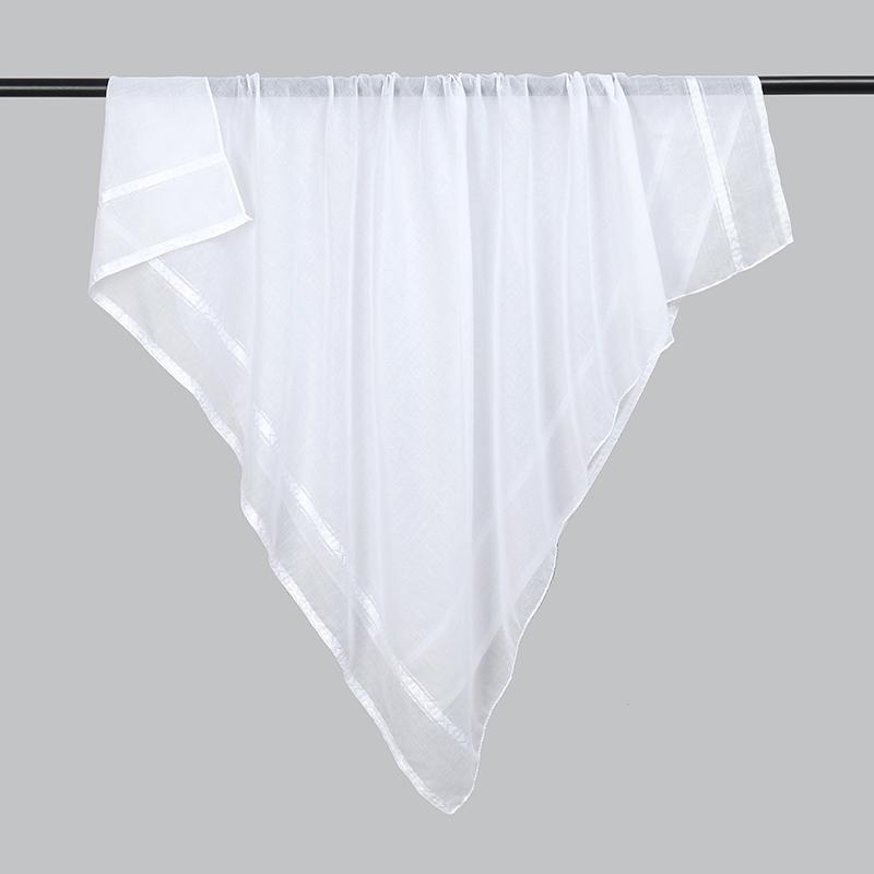 White Arab Square Scarf for Women Men Muslim Shawl Headwrap Plaid Stripe Printed Neck Cover Outdoor Windproof Sandproof Scarves
