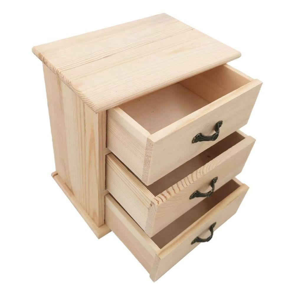 Mini 3 Tier Drawers Type Organizer 3-Layers Desk Sundries Box Stationery Storage Stand  Home