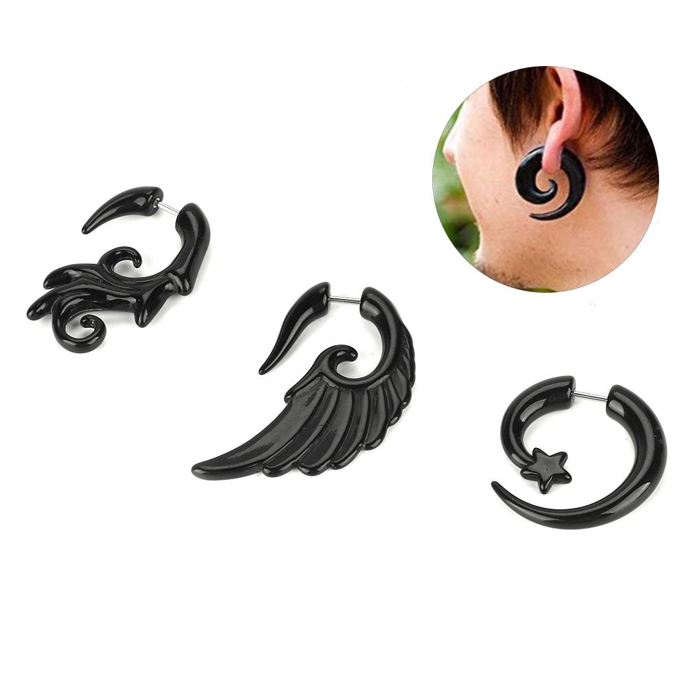 9pcs / Set Acrylic Earrings Punk Style Ear Stud Piercing Jewelry