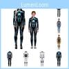 Sexy Roboter Rüstungsdruck Halloween Cosplay Slim Fit Jumpsuit Bodysuit Kostüm