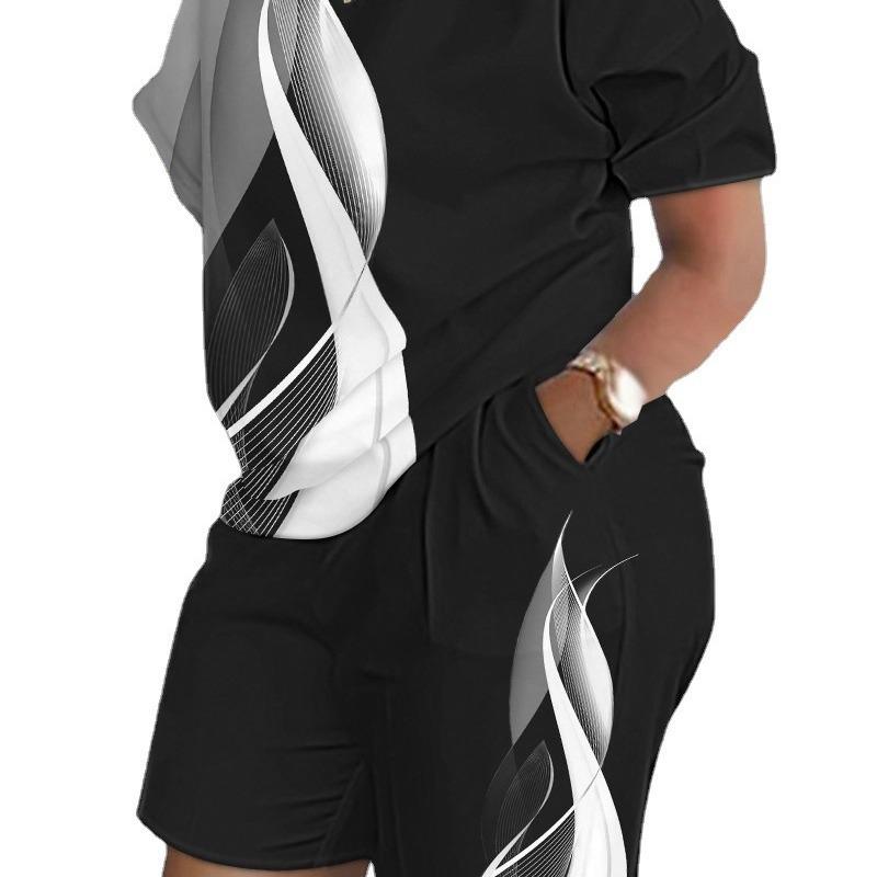 Neues Damen Hip-Hop Style Street Trend Übergröße Print Lässiges Mode Set