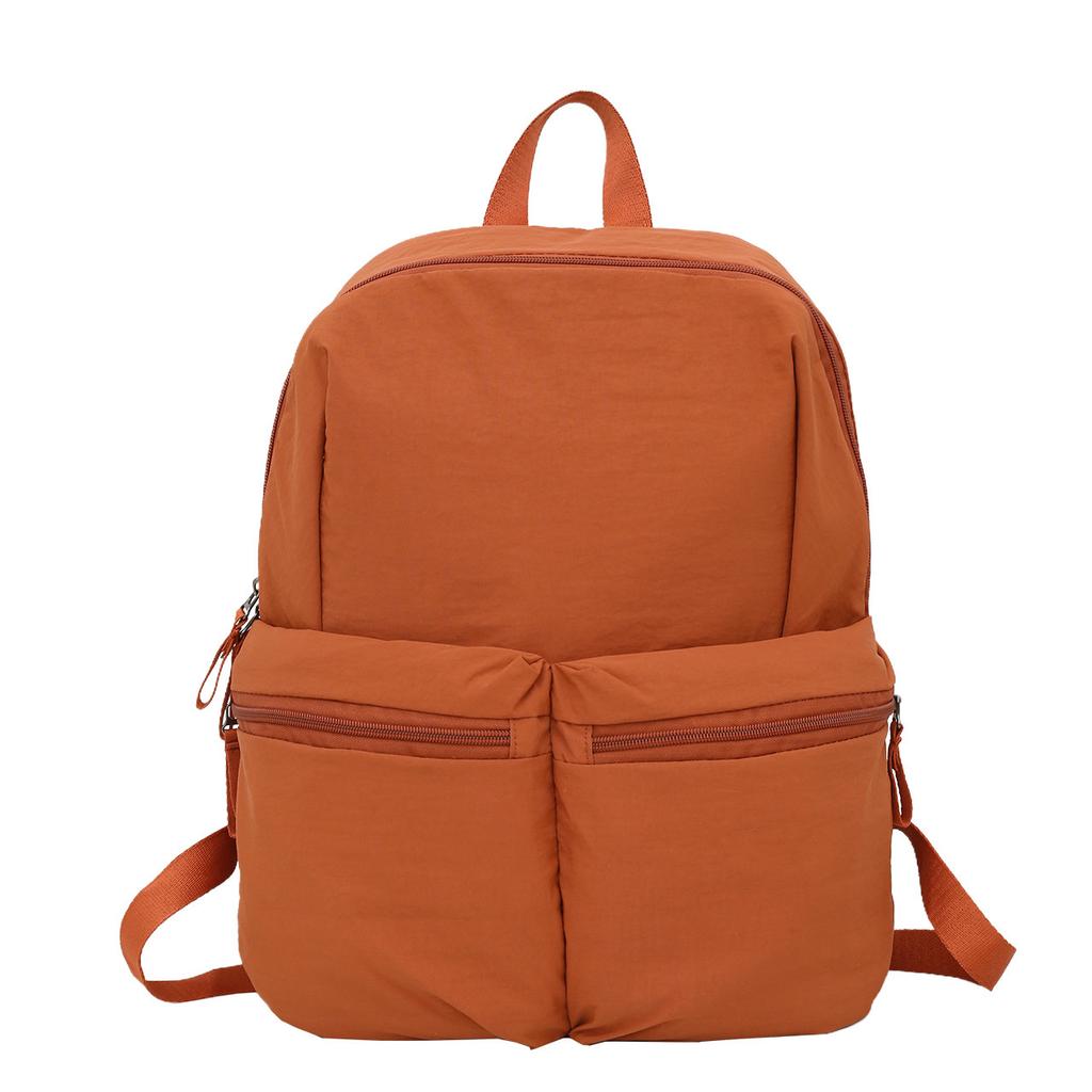 Schoolbag Backpack Korean Version Solid Color Texture Leisure Outdoor Travel Backpack Large Capacity Student Schoolbag Leisure Travel