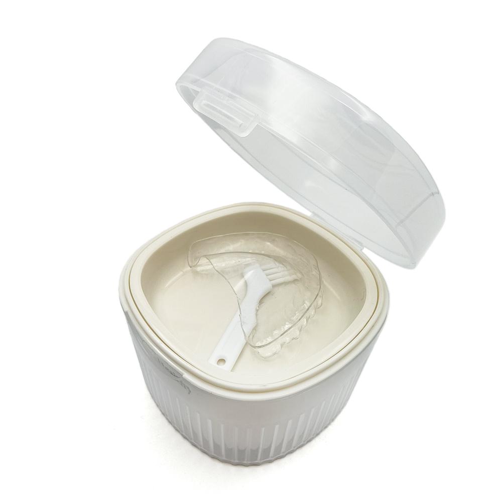 Orthodontic Retainer Bracket Storage Box Multifunctional Portable Soaking Retainer Cleaning Box for Soaking Dentures