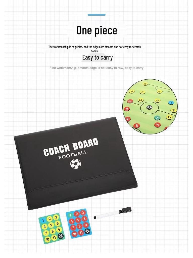 Foldable Magnetic Football Coaching Board with Chess Pieces and Pen