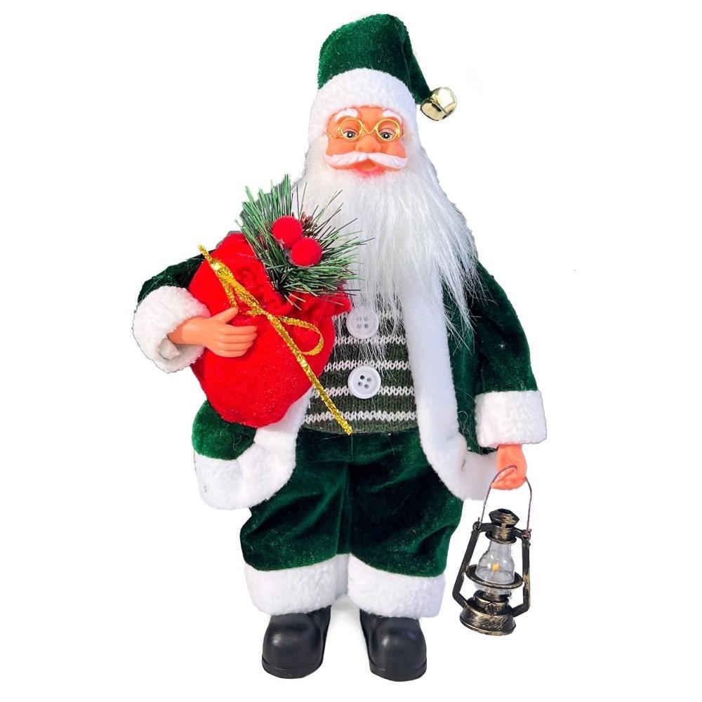 Creative 13inch Santa Claus Decorations Soft Velvet Santa Claus Doll Window Decoration Standing Santa Claus Xmas Tree Ornament