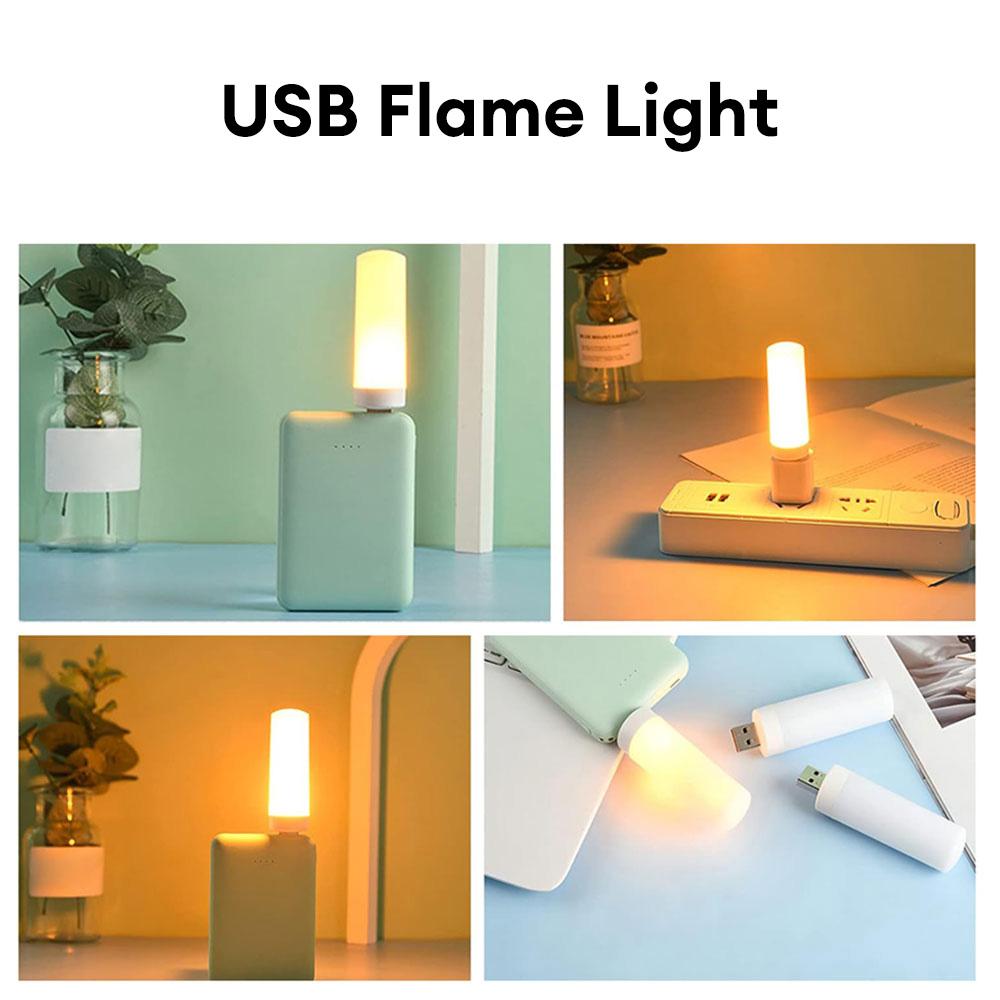 USB LED Atmosphärenlicht Flammenblitz Kerzenlichter Kreatives Flackern Simulationsflamme Nachtlicht für Campingbeleuchtung