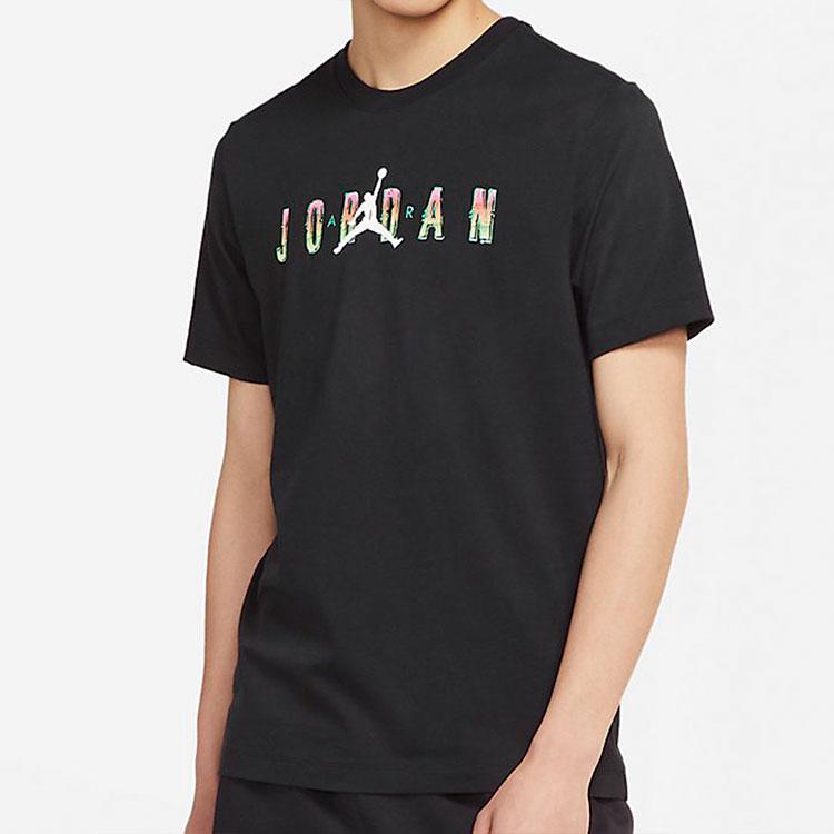 Jordan Sport T Shirts Men's Black Crew Neck Moderate Straight Fit CZ8084-010