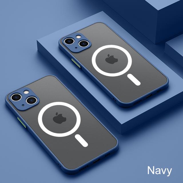 Transparente matte Rüstung für Magsafe magnetische Hülle für iPhone 14 13 12 Pro Plus Max Mini Wireless Charging Hard Pc Defender Funda