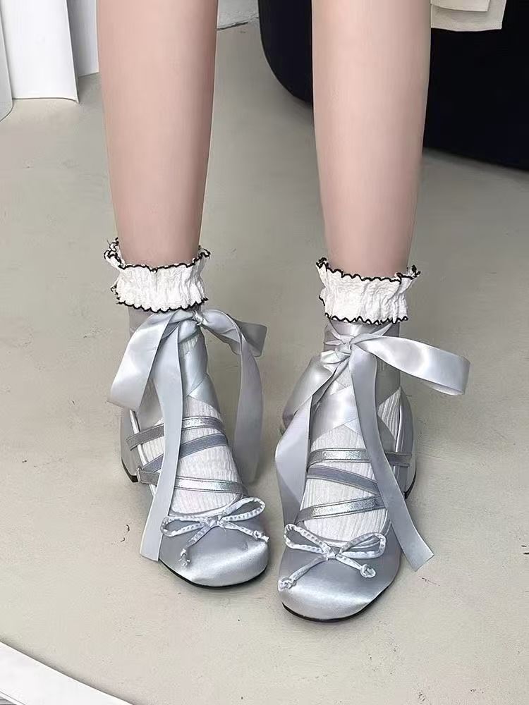 Versatile Shallow Mouth French with Skirt High Heel Single Shoes Women's Small Fragrant Style Mary Jane Shoes Women's Shoes 2025 Spring and Autumn New