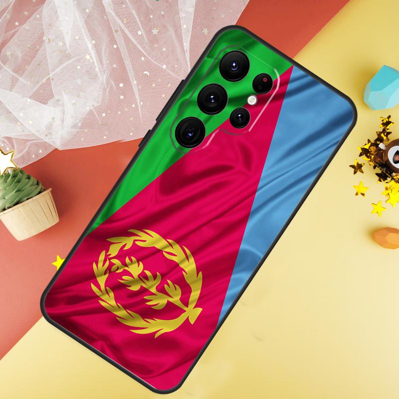 Eritrean Flag Phone Case For Samsung Galaxy S25 Ultra S23 S21 S20 S22 S24 FE S9 S10 Plus Cover Coque