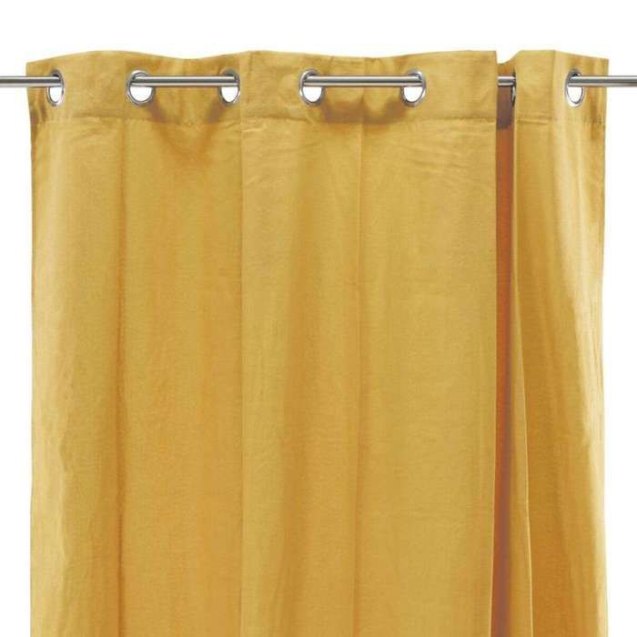 Rideau en polycoton jaune 140x250