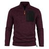 Men Casual Quarter Zip Fleece Sweatshirt Stand Collar Long Sleeve Pullover Outdoor Workout Daily Tops