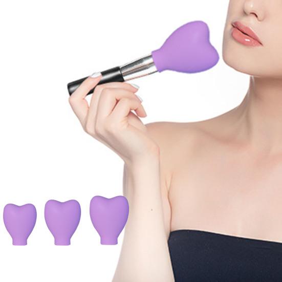 Covers Colored Heart Shape Soft Dustproof Silicone Sleeve Protect Bristles Portable Blush