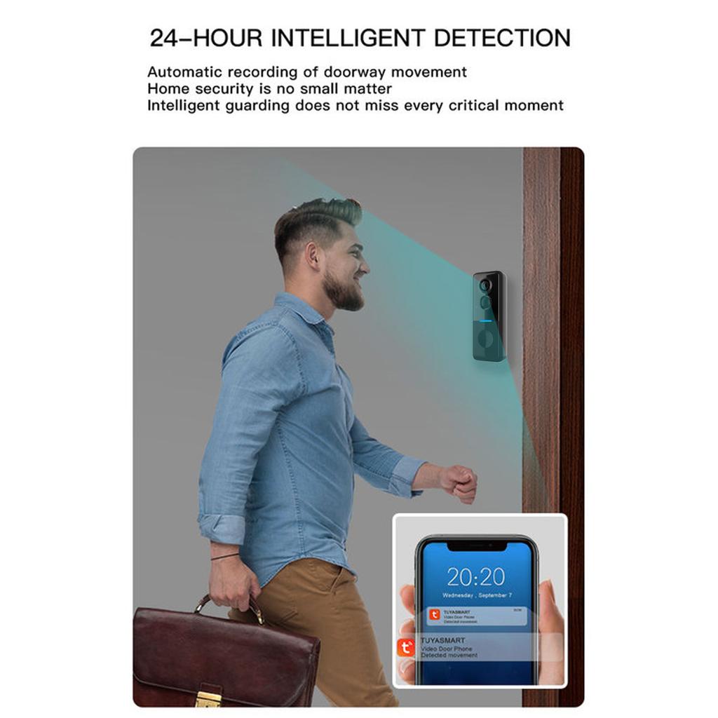Smart Doorbell Door Camera TY App Control Infrared Night Viewing Rechargeable Video Intercom Doorbell Two-Way Intercom for Villa