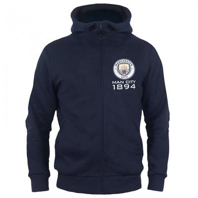 Manchester City FC Jungen Fleece Kapuzenpullover mit durchgehendem Reißverschluss