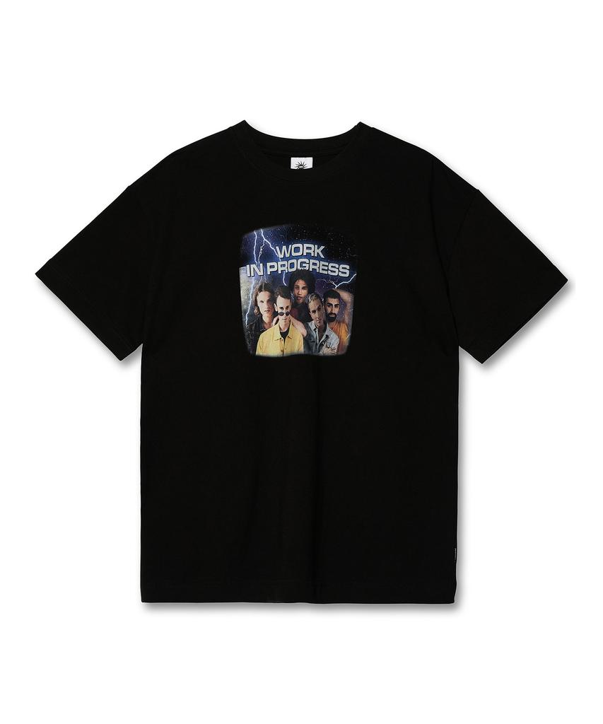 DOMINANT Unisex Space Boys Oversized Printed Short Sleeve T-Shirt_Black