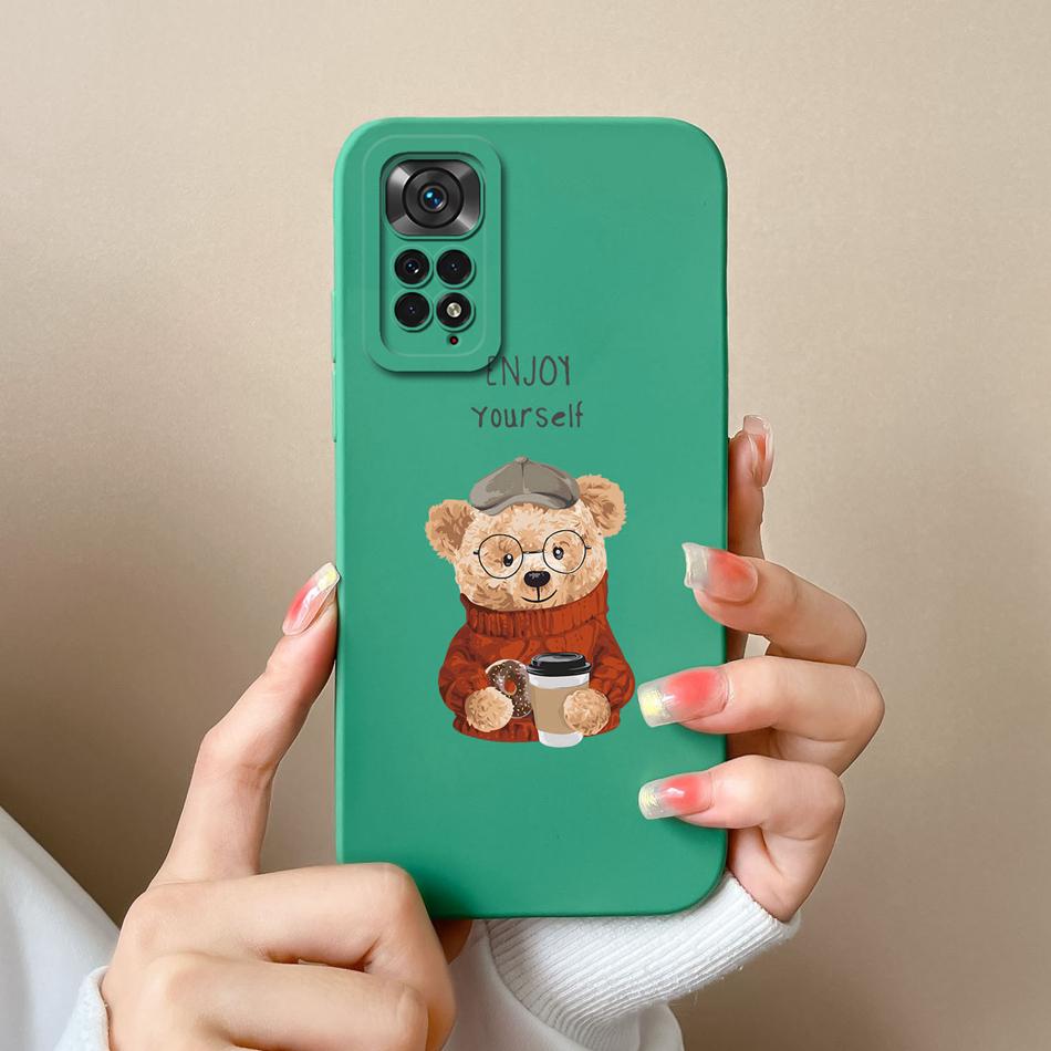 For Xiaomi Redmi Note 11S Cases Cartoon Liquid Silicone Full Coverage Anti Drop Shell For Xiaomi Redmi Note11S 11 S Coque Capa