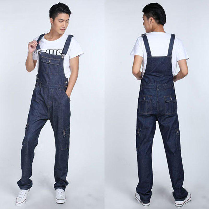 Salopette Denim Cargo D.Hygen Pour Homme - Taille L, Coupe Relaxed, Couleur Grise, Neuve Sans étiquettes