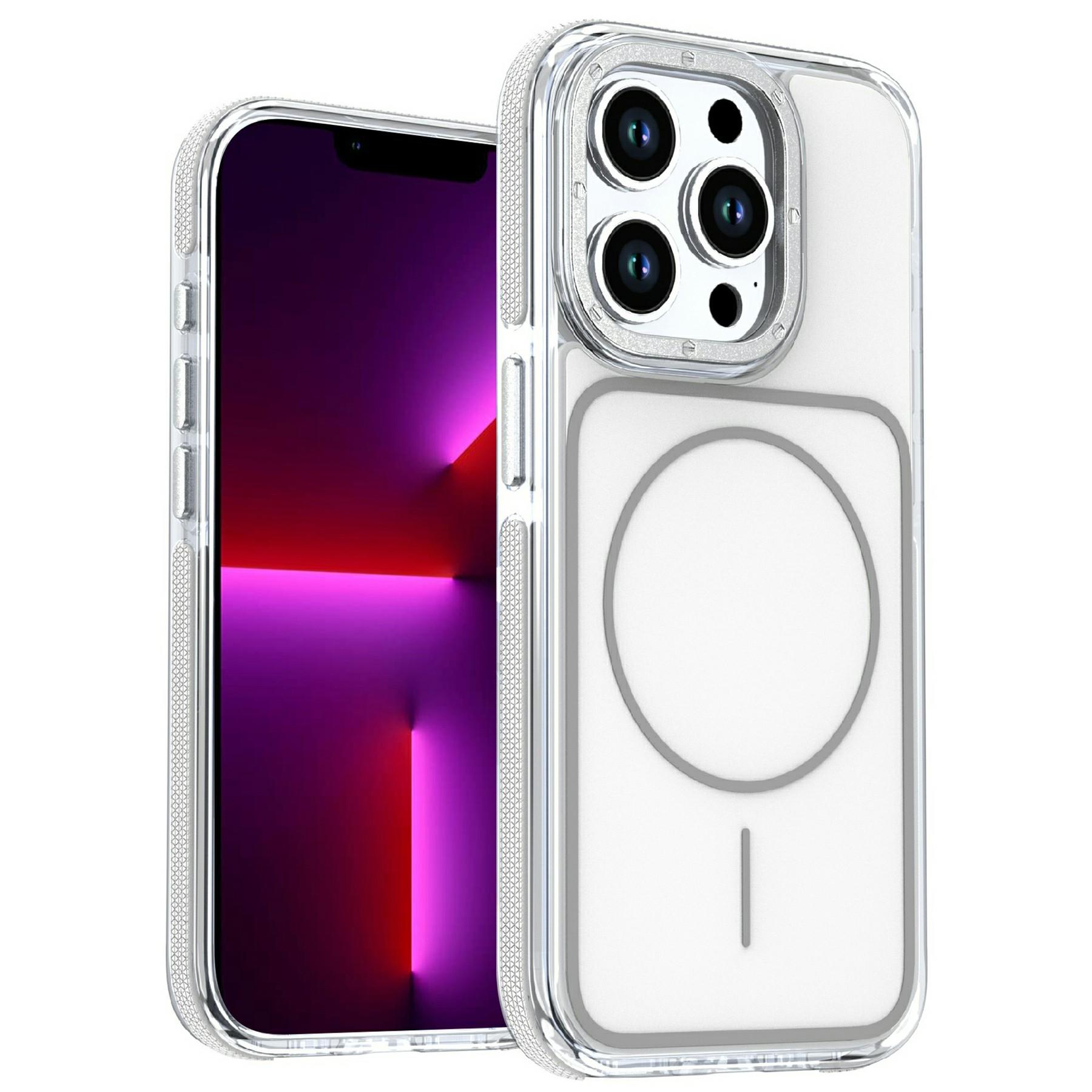 For iPhone 13 Pro Magnetic Case Dual Color Shockproof TPU PC Phone Cover Compatible with MagSafe
