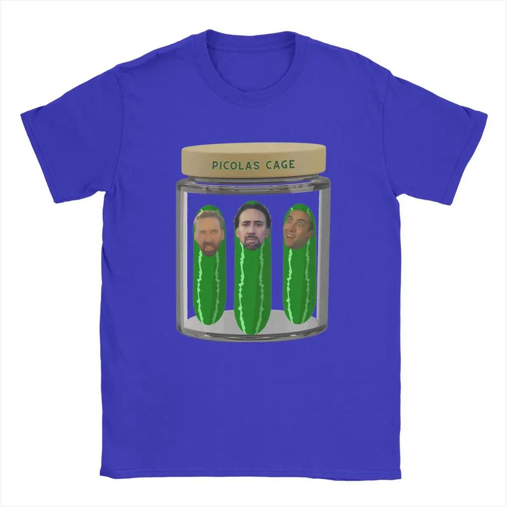 Herren-T-Shirt mit Nicolas-Cage-Motiv, Baumwoll-Top, lustiges Kurzarm-T-Shirt mit Rundhalsausschnitt, Geburtstagsgeschenk