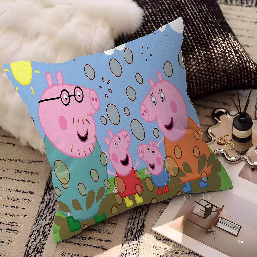 Cartoon P-Peppa-Cute Pig Pillow Anime Pillow Sofa Bed Head Pillow Cover Cushion Cover 45X45 Cm Fashion