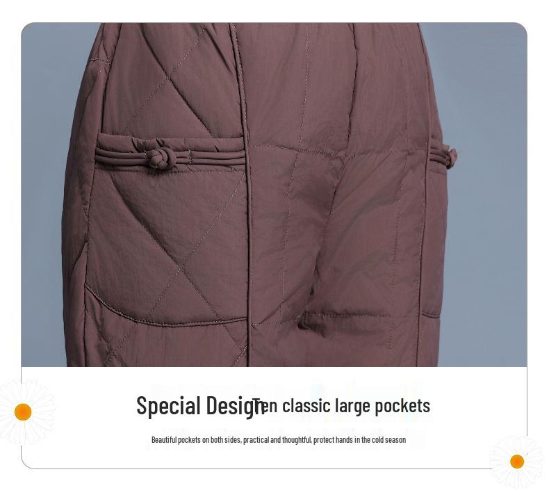 Women's Winter High Waist Down Pants for Middle-aged & Elderly - Warm Cotton Outerwear