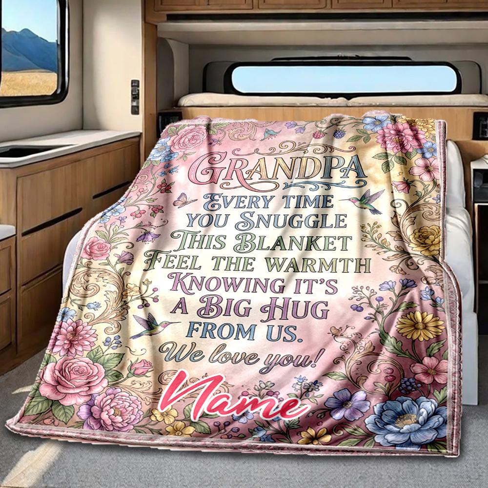 Grandpa'S Cosmic Love Blanket Warmthful Decor Great For Sofa Couch Office Bed Picnics Four Seasons Multipurpose Digital Print Birthday Christmas Gift