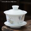1pcs Tea Cup Ceramic Tea Bowl White Porcelain Large Sancai Cover Bowl Teacup Kung Fu Tea High Quality Chinese Style