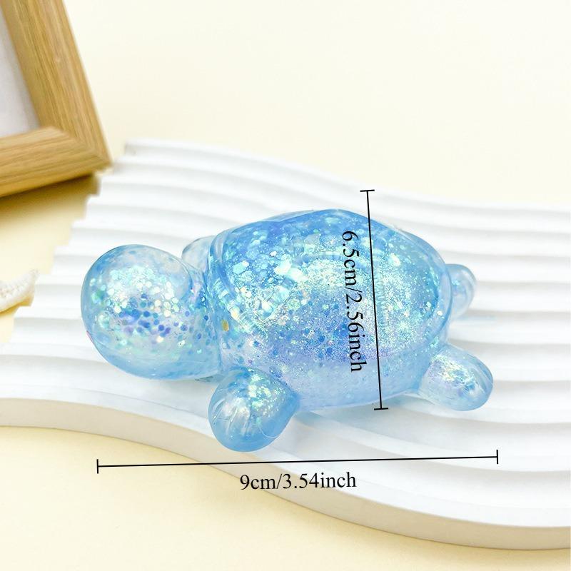 Squishy Turtle Fidget Toy Glitter Turtle Squeeze Toy Small Cute Animal Anti Stress Fidget Splat Decompressions Vent Squeeze Toy