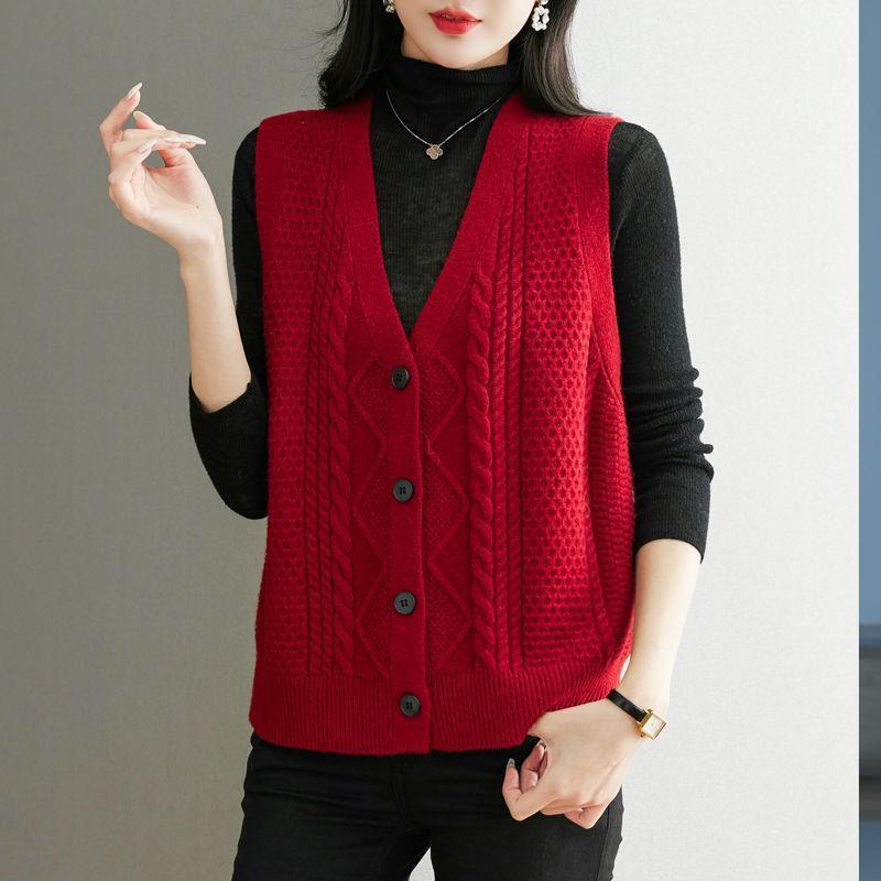 

Однотонний трикотажний жилет Twist, універсальний топ без рукавів з V-подібним вирізом на весну та осінь, жіночий одяг S