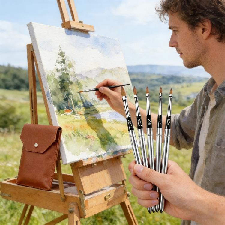 6Pieced Expandable Art Brush Set Ideal For Plein Air Painting And Sketching