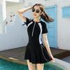 Children's Swimming Suit Girl Middle One-piece Boxer Two-piece Set Student Sports Training Swimsuit Independent Dress
