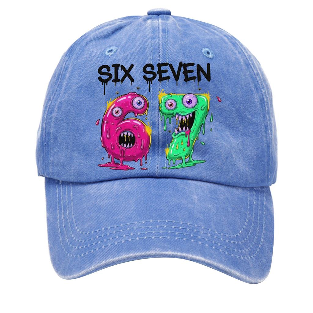 Washed Cotton Baseball Cap With Printed Distressed Soft Top Denim Hat For Men, European And American Retro Hat