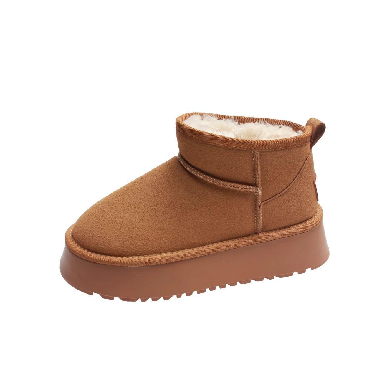 

2025 New Women s Winter Warm Snow Boots Waterproof Anti-slip Cotton Women s Padded Thickened Platform Ankle Boots Botas Mujer 40 хакі
