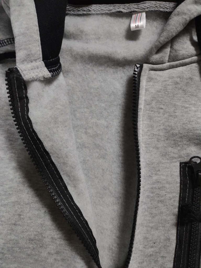 2026 Autumn/Winter Men's Hooded Sportswear Set - Long Sleeve Sweatshirt and Sweatpants with Zipper.
