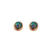 18K Gold-Plated Silver Needle Mother of Pearl Oval Vintage Stud Earrings