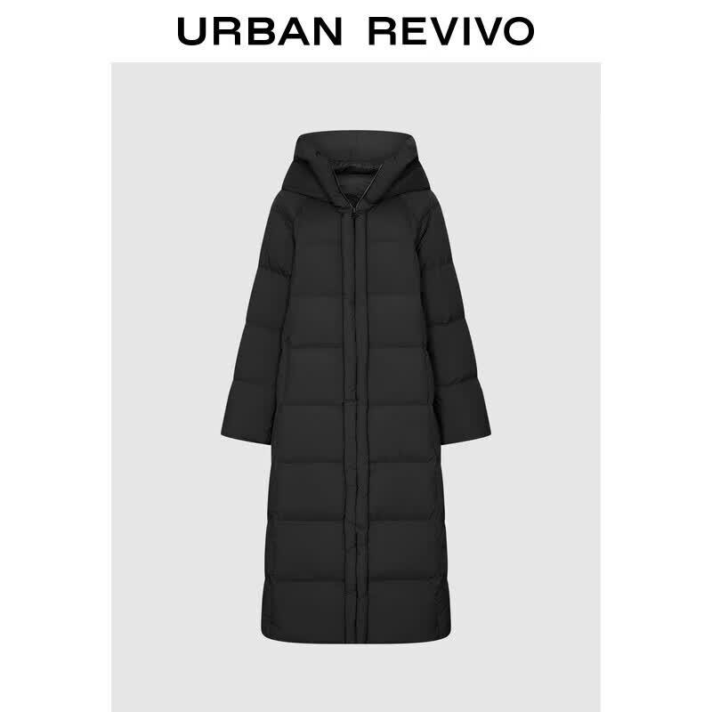 UR Women s Elegant Hooded Quilted Long Down Jacket XL