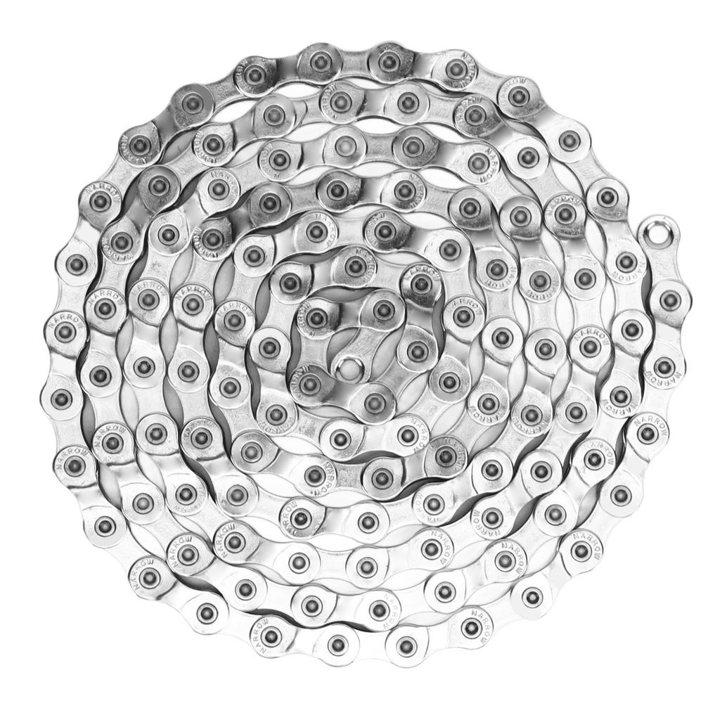 9 Speed Bicycle Chain Hollowed Carbon Steel Mountain Road Bike Chain Replacement for Outdoor Cycling Silver