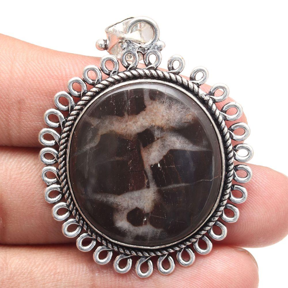 Pendant Septarian Jasper Gemstone Mother'Day Gift Silver Jewelry 2"
