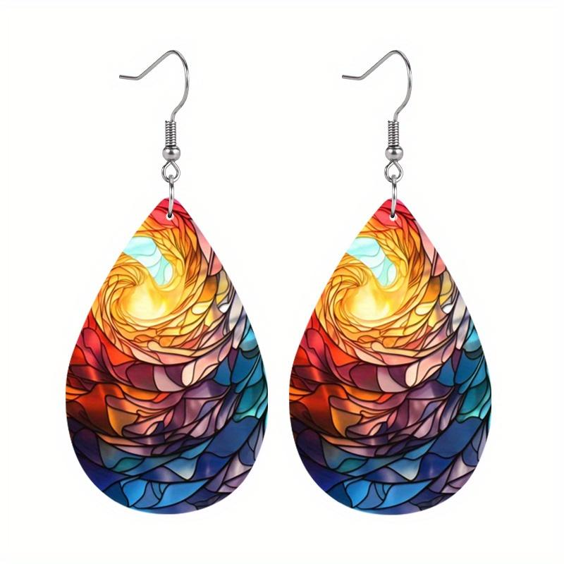 Y2K Christmas Tree Candlelight Pattern Drop Earrings for Women Girls Cute Christmas Eve Christmas Stud Earrings Festival Jewelry Christams