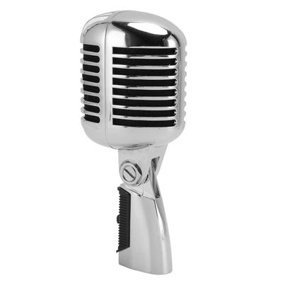 Microphone vocal dynamique classique rétro en alliage de zinc, style ancien vintage, cardioïde, pour le live et la musique, la performance, le karaoké, la diffusion,